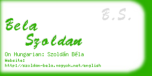 bela szoldan business card